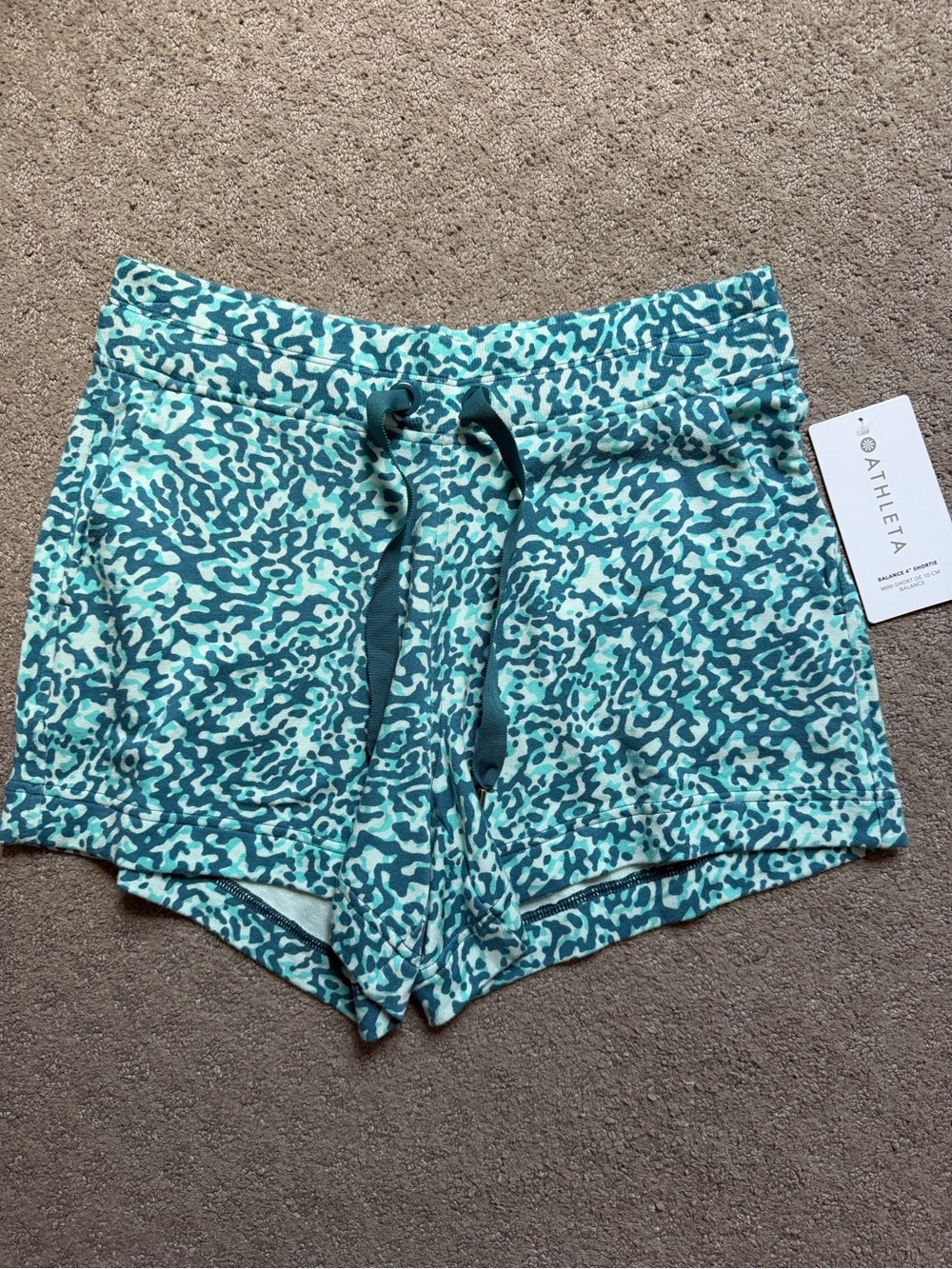 NWT Athleta Teal Patterned Women's Lounge balance 4” shortie